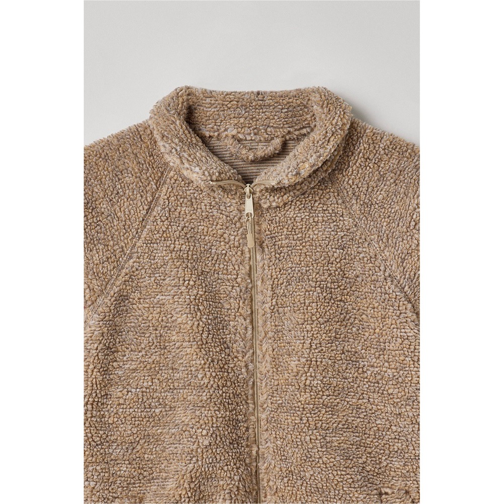 Urban Outfitters BDG Raglan Sherpa High Pile Fleece Mock Neck Jacket Ivory L NWT